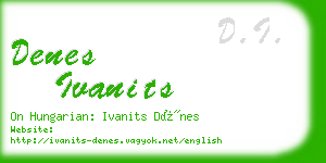 denes ivanits business card